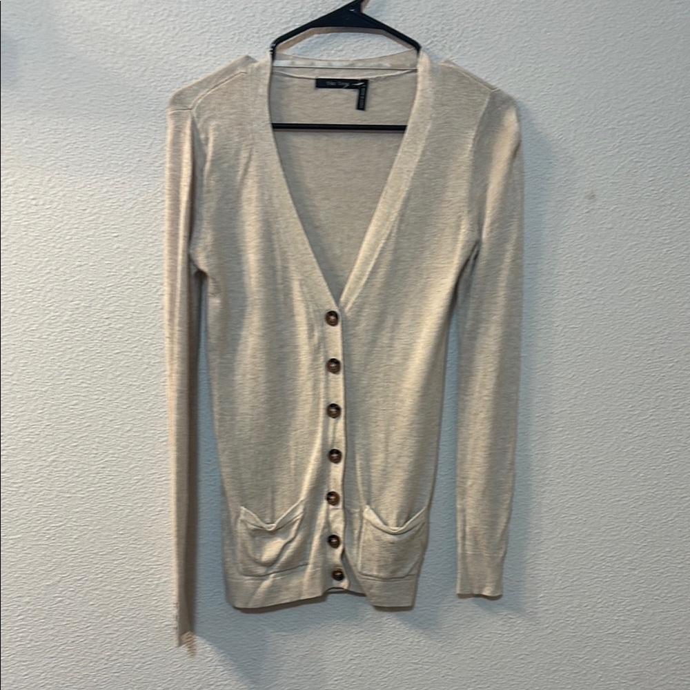 Vice Versa Cream Knit Button Down Cardigan Sweater